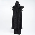 EVA LADY Women's Gothic Rose Ruffle Tassel Flare Sleeve Velvet Cape