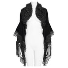 EVA LADY Women's Gothic Rose Ruffle Tassel Flare Sleeve Velvet Cape