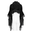 EVA LADY Women's Gothic Rose Ruffle Tassel Flare Sleeve Velvet Cape