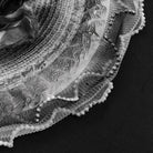 EVA LADY Women's Gothic Rose Ruffled Feathered Hat White-grey