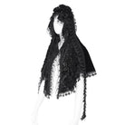 EVA LADY Women's Gothic Rose Ruffled Lace Trim Tassel Hooded Cape