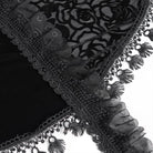 EVA LADY Women's Gothic Rose Ruffled Lace Trim Tassel Hooded Cape