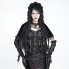 EVA LADY Women's Gothic Rose Ruffled Lace Trim Tassel Hooded Cape