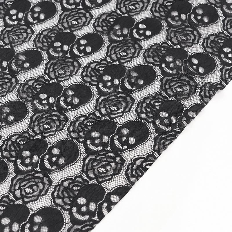 Cappello da donna EVA LADY in maglia con teschio e rose arricciate in stile gotico