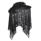 EVA LADY Women's Gothic Rose Ruffled Skull Mesh Hat