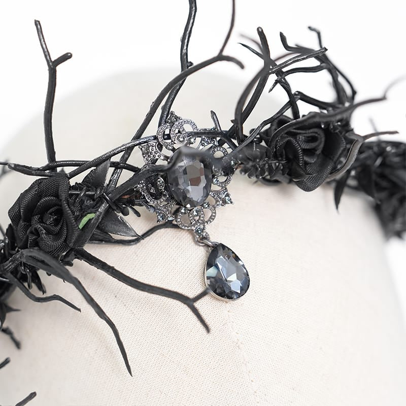 EVA LADY Women's Gothic Rose Twigs Headpiece