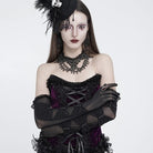 EVA LADY Women's Gothic Ruched Mesh Long Gloves
