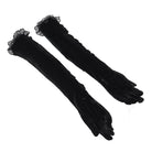 EVA LADY Women's Gothic Ruched Mesh Splice Velvet Long Gloves