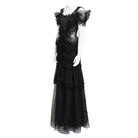 EVA LADY Women's Gothic Ruched Ruffled Off Shoulder Dress