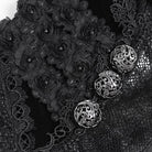 EVA LADY Women's Gothic Ruffle Lace‑up Front Zipper Overbust Corset