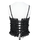 EVA LADY Women's Gothic Ruffle Lace‑up Front Zipper Overbust Corset