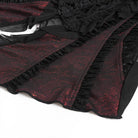 EVA LADY Women's Gothic Ruffled Off Shoulder Flared Sleeved Shirt Black-Red