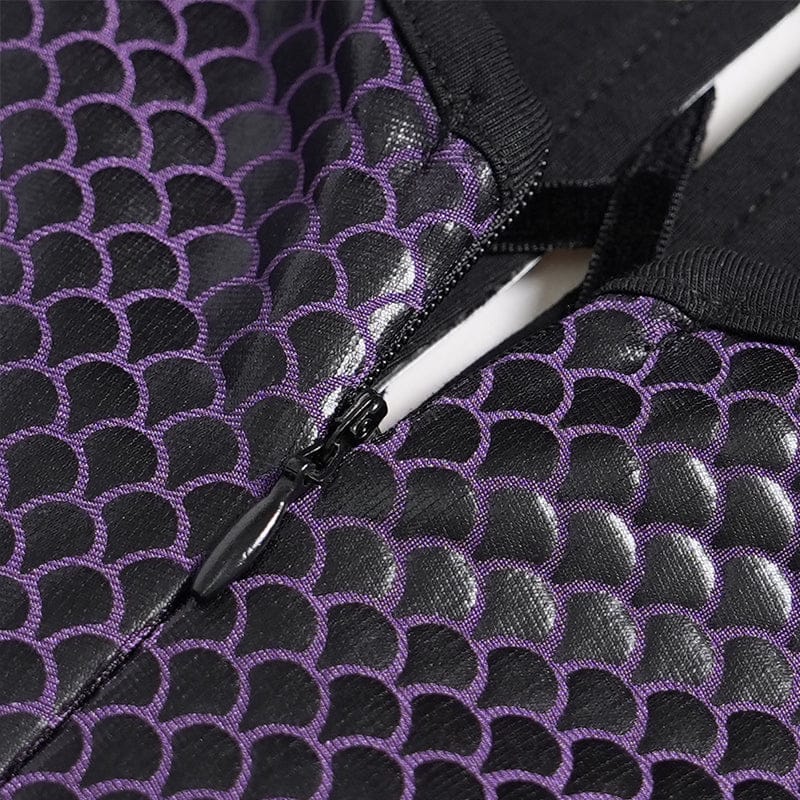 EVA LADY Women's Gothic Scale Printed Lace Splice Mermaid Dress