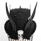 EVA LADY Women's Gothic Skull&Horn Beaded Hat