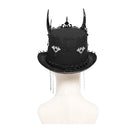 EVA LADY Women's Gothic Skull&Horn Beaded Hat