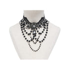 EVA LADY Women's Gothic Spider Beaded Chain Lace Choker