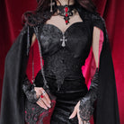 EVA LADY Women's Gothic Stand Collar Floral Embroidered Shirt