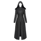 EVA LADY Women's Gothic Stand Collar Ruffled Coat with Hood