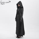 EVA LADY Women's Gothic Stand Collar Ruffled Coat with Hood