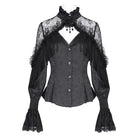 EVA LADY Women's Gothic Tassels Cut-out Long Sleeved Shirt