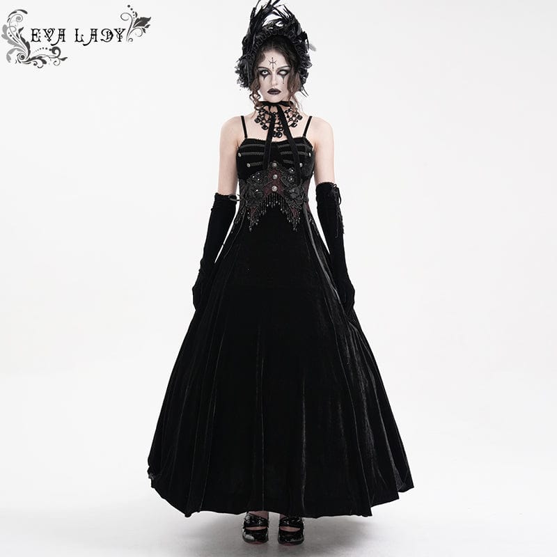 Women's Gothic Tassels Lace-up Slip Dress – Punk Design
