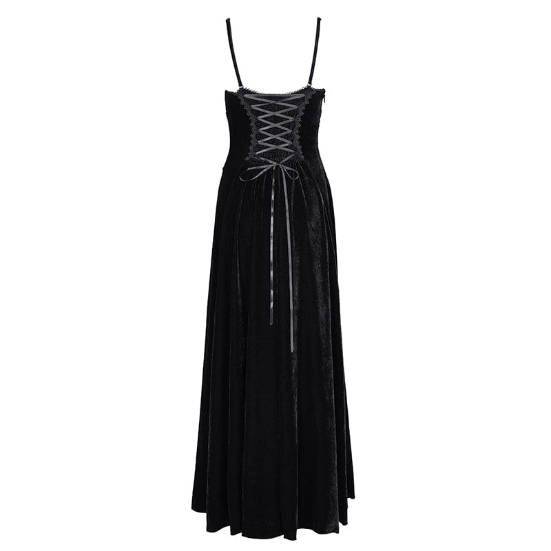 EVA LADY Women's Gothic Tassels Lace-up Slip Dress Wedding Dress