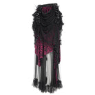 EVA LADY Women's Gothic Tassels Mesh Long Skirt Black Purple