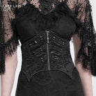 EVA LADY Women's Punk Batwing Beaded Lace-up Underbust Corset