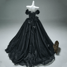Kobine Custom-made Gothic Off Shoulder Floral Corseted Multi-Layered Maxi Ball Gown Wedding Dress