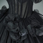 Kobine Custom-made Gothic Off Shoulder Floral Corseted Multi-Layered Maxi Ball Gown Wedding Dress