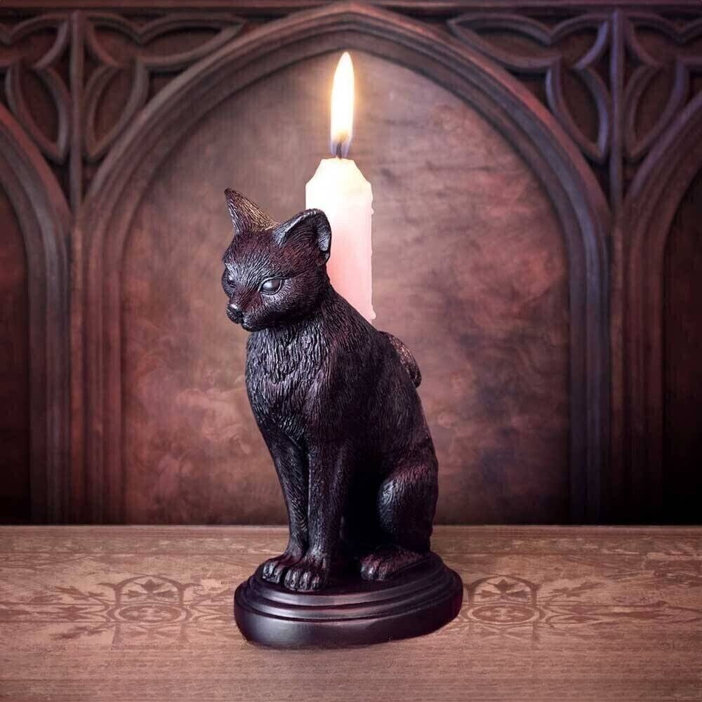 Kobine Gothic Cat Halloween Candle Holder