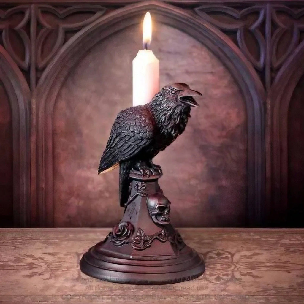 Kobine Gothic Owl Halloween Candle Holder