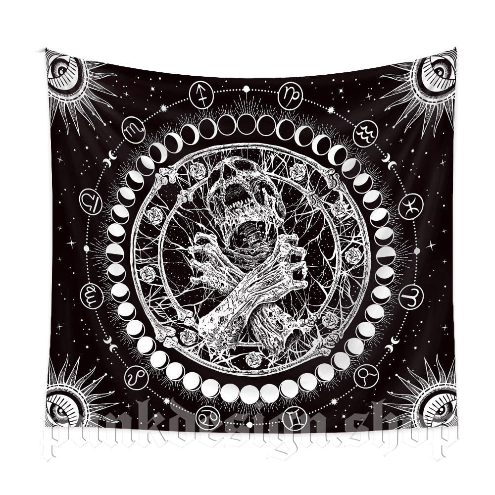 Kobine Home's Gothic Skull Printed Tapestry