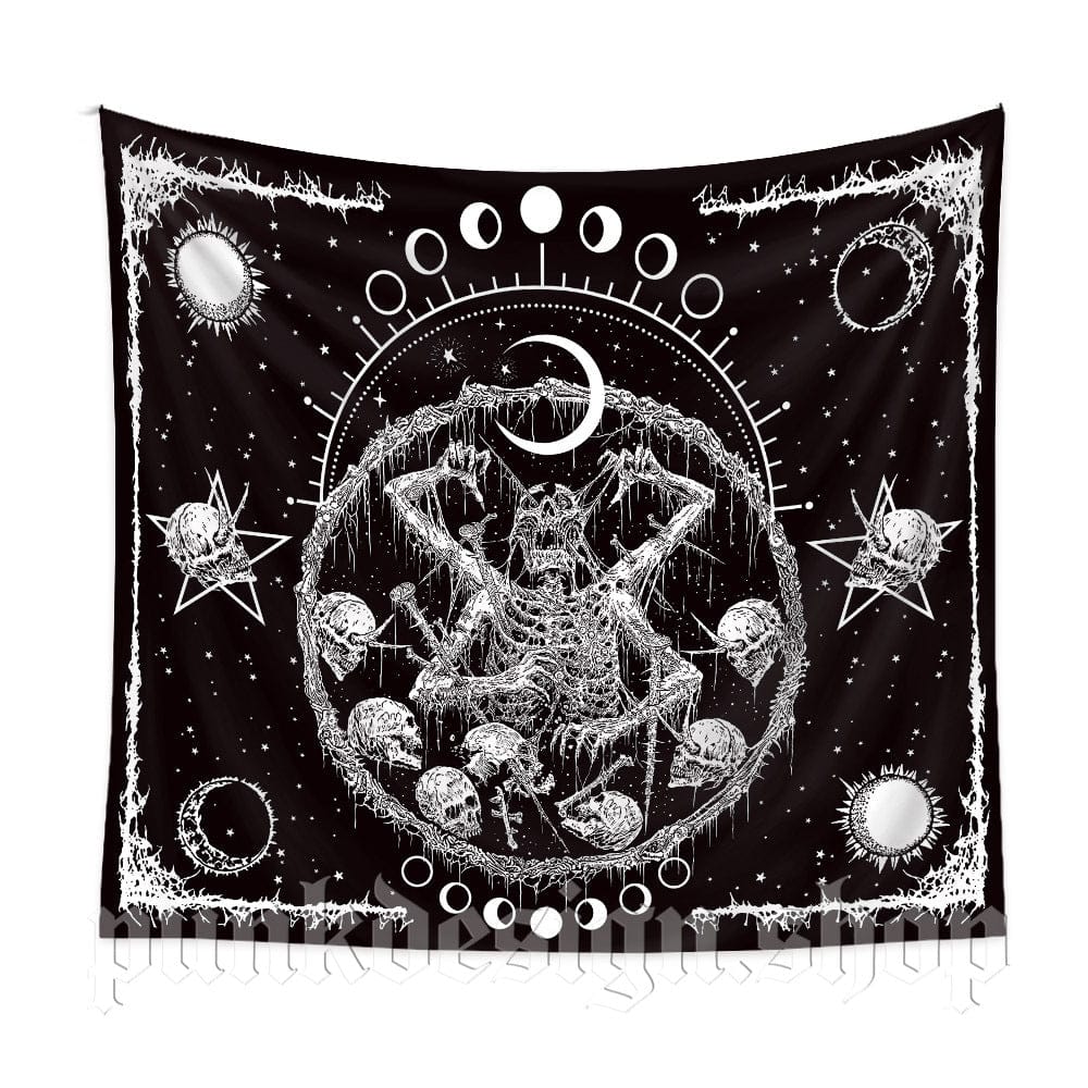Kobine Home's Gothic Skull Printed Tapestry