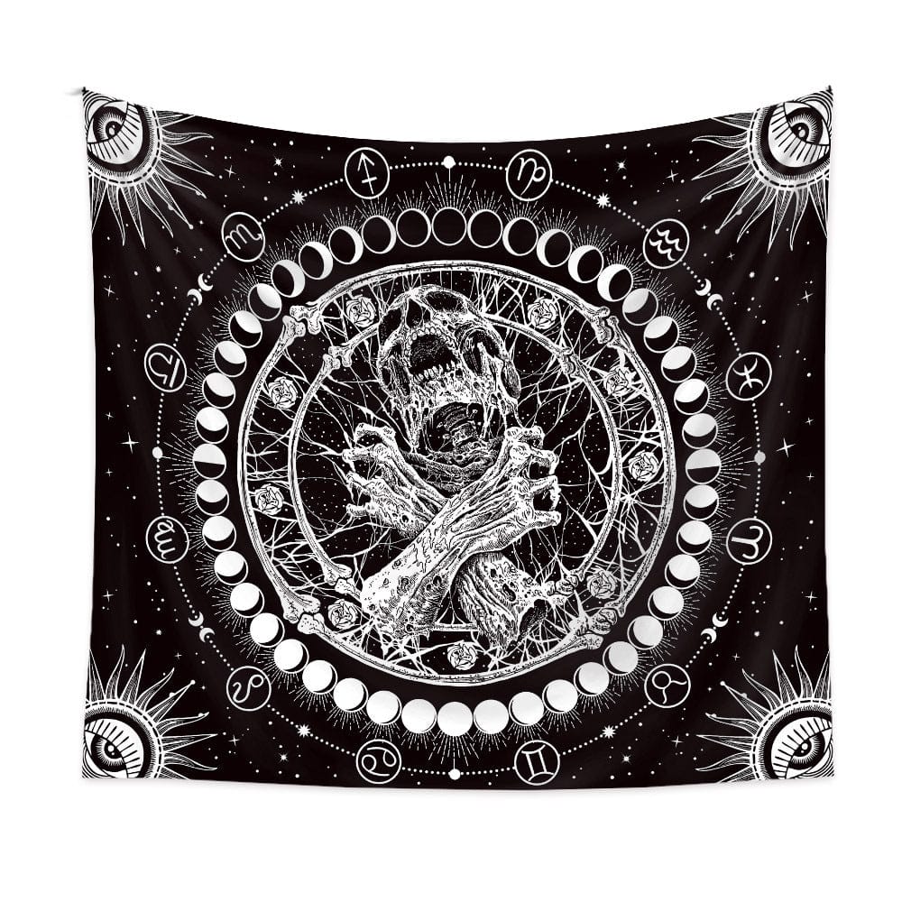 Kobine Home's Gothic Skull Printed Tapestry