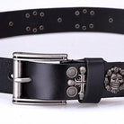 Kobine Men's Gothic Belts With Rivets Of Skulls And Crosses