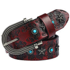 Kobine Men's Gothic Butterfly Embossed Belt