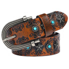 Kobine Men's Gothic Butterfly Embossed Belt