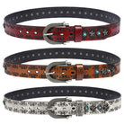 Kobine Men's Gothic Butterfly Embossed Belt