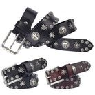 Kobine Men's Gothic Cross Studded Belt