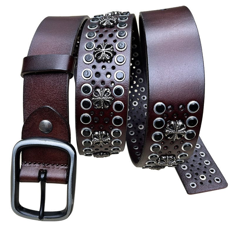 Kobine Men's Gothic Cutout Studded Belt