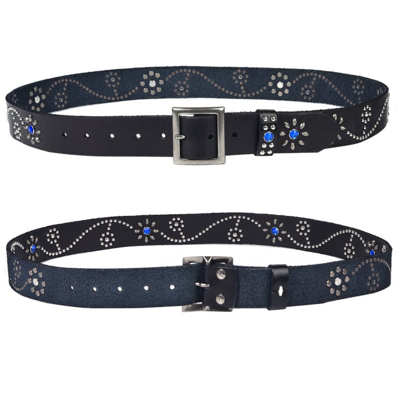 Kobine Men's Gothic Diamante Studded Belt