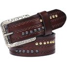 Kobine Men's Gothic Diamond Embossed Studded Belt