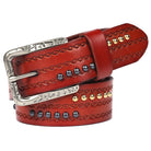 Kobine Men's Gothic Diamond Embossed Studded Belt