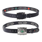 Kobine Men's Gothic Emerald Studded Belt