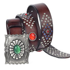 Kobine Men's Gothic Emerald Studded Belt