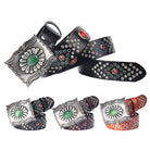 Kobine Men's Gothic Emerald Studded Belt