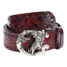 Kobine Men's Gothic Emobossed Tiger Belt