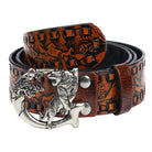 Kobine Men's Gothic Emobossed Tiger Belt