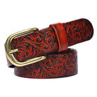 Kobine Men's Gothic Floral Embossed Belt